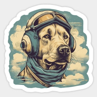 Aviator dog Sticker